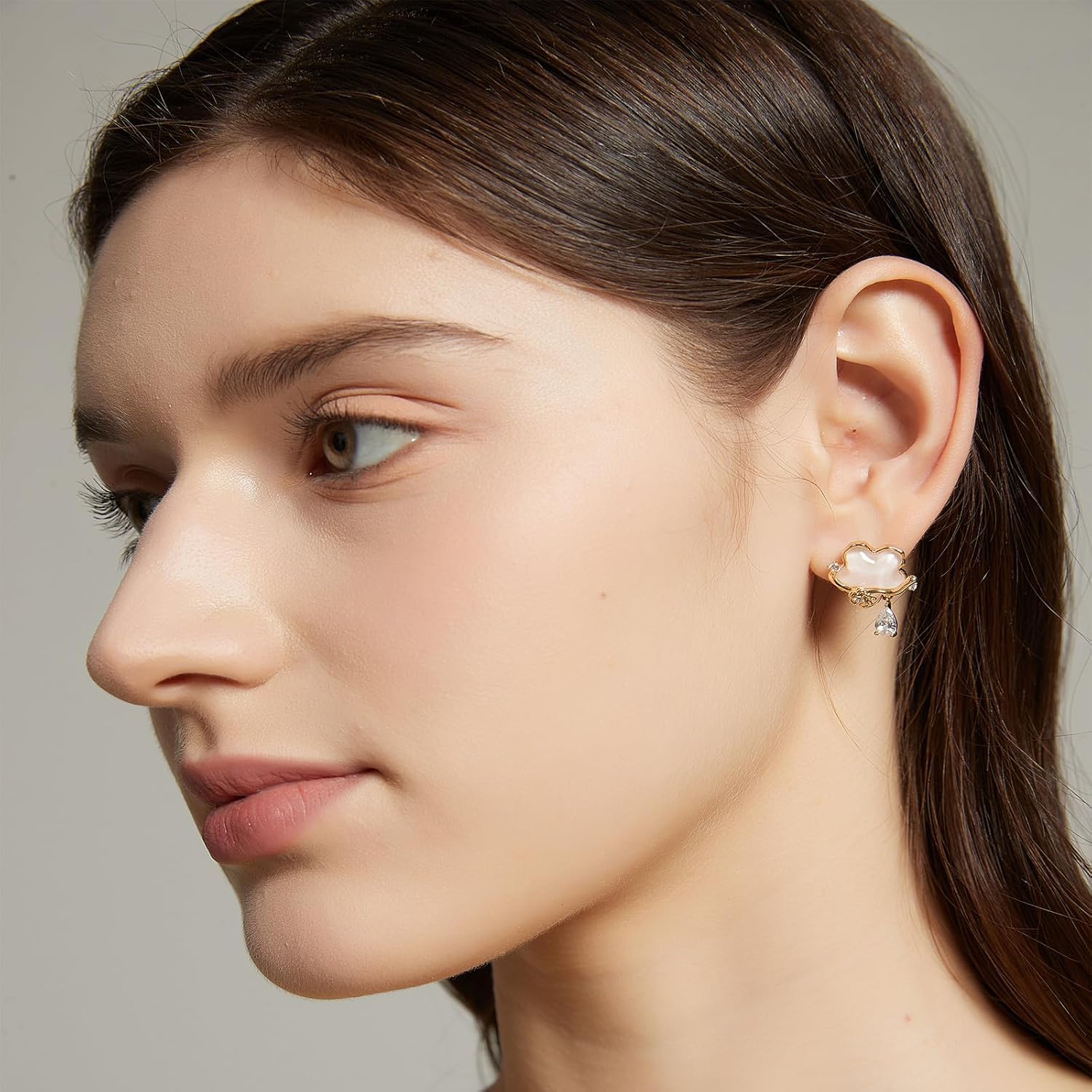 SIXFOX Pink Flower Earrings For Women Trendy 925 Sterling Silver Dangle Drop Earrings CZ Hypoallergenic Jewelry Gifts For Her - Image 3