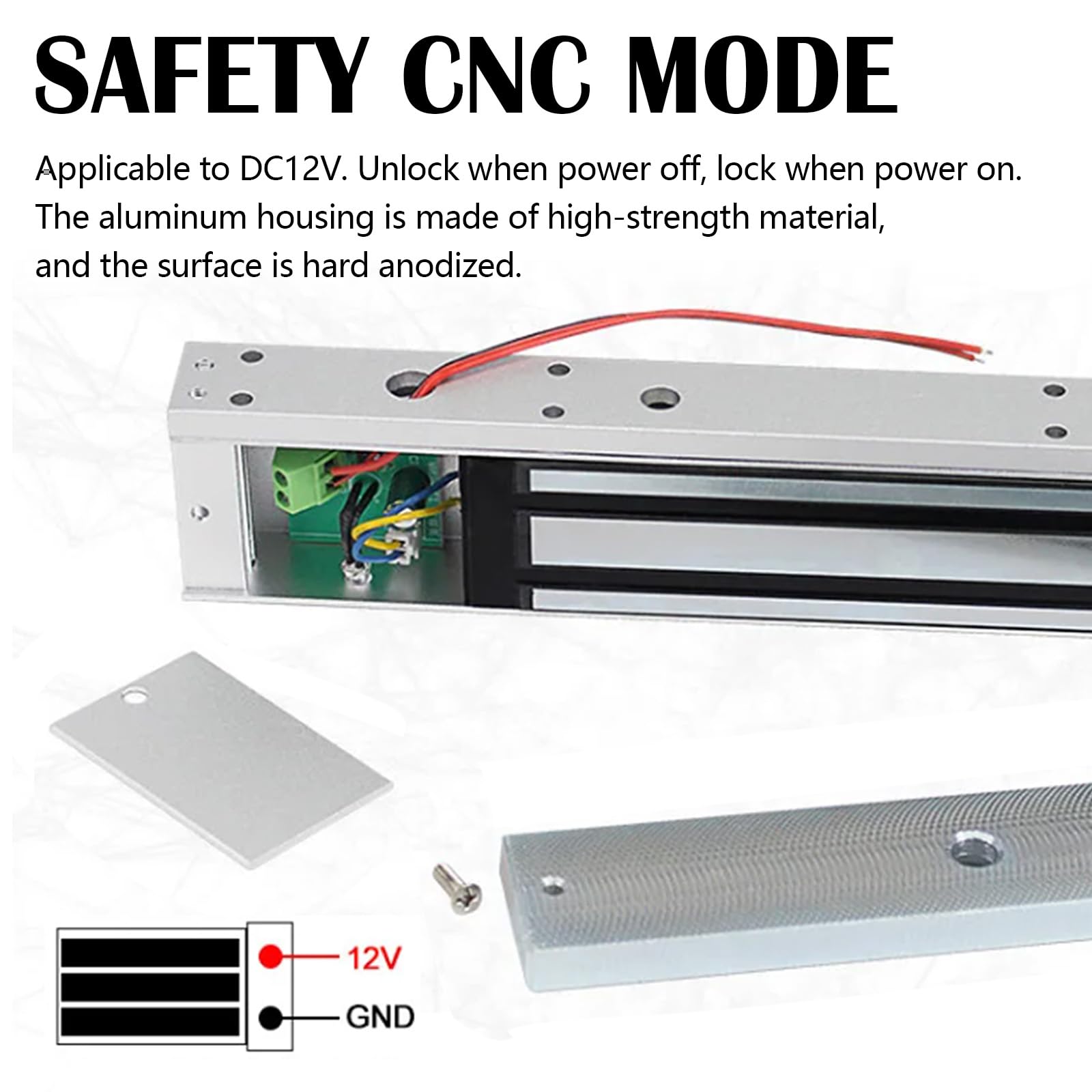 Dc 12v 280kg Cerradura MagnéTica EléCtrica Fuerza De RetencióN De 600 Libras, Para Sistema De Control De Acceso A Puerta Controlador De Host Entrada De Puerta Modo Nc Sistema De Seguridad En El Hogar