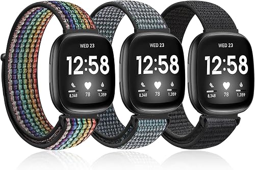 Ecogbd Nylon Ersatzarmband Kompatibel mit Fitbit Versa 4/Versa 3/Sense 2/Sense, 