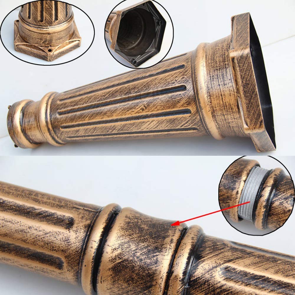 Lanterne pilier vintage à 3 lumières en aluminium moulé sous pression pour terrasse, parc communautaire, éclairage de route carré traditionnel E27