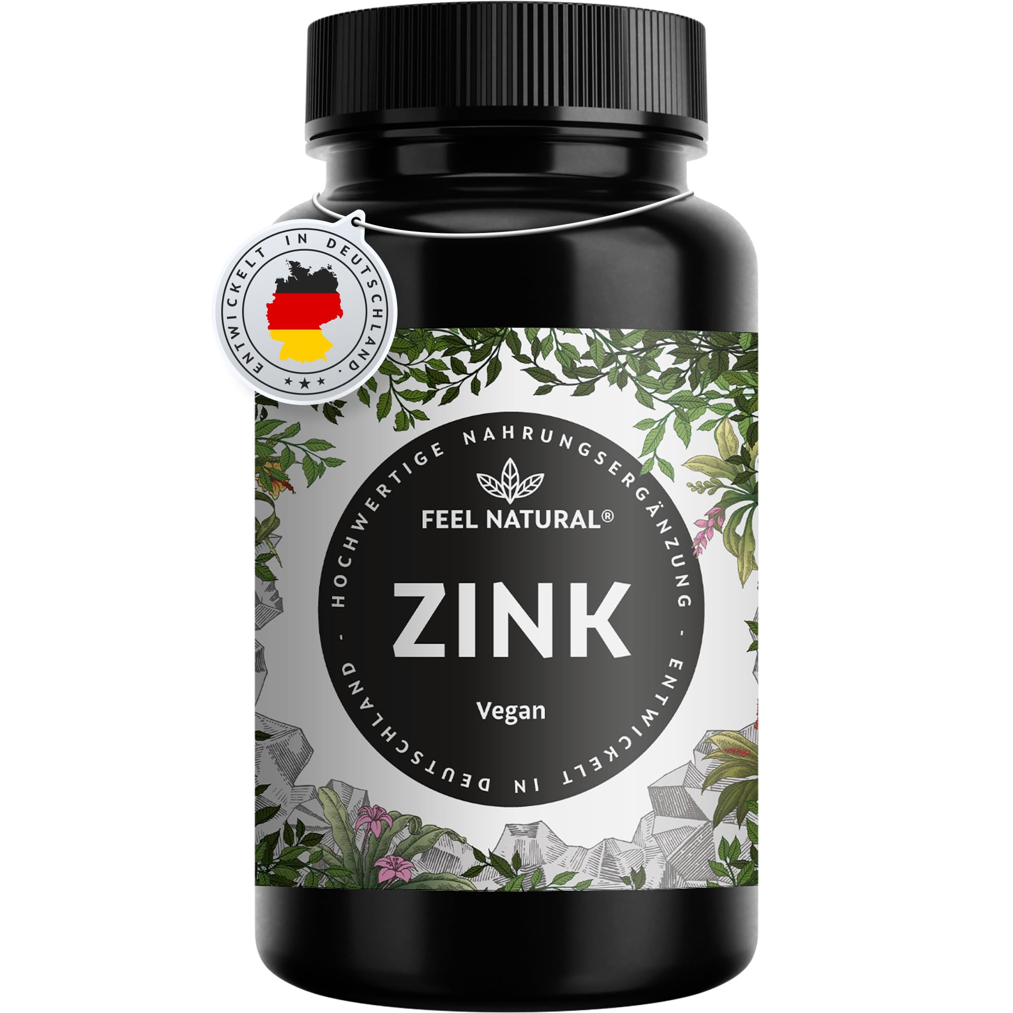Zink Tabletten - 365 Stück im Jahresvorrat - Hochdosiert mit 25mg je Tagesdosis - Hochwertig: Zink-Bisgylcinat - Laborgeprüft, ohne Zusätze wie Magnesiumstearat - Vegan