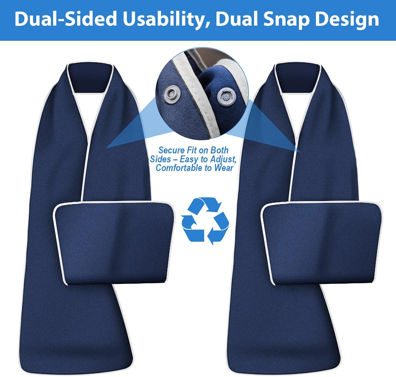 Wanheart Reversible Adult Bib Scarf for Women Men, Washable Dignified Clothing Protector for Eating, Dining Scarf for Elderly