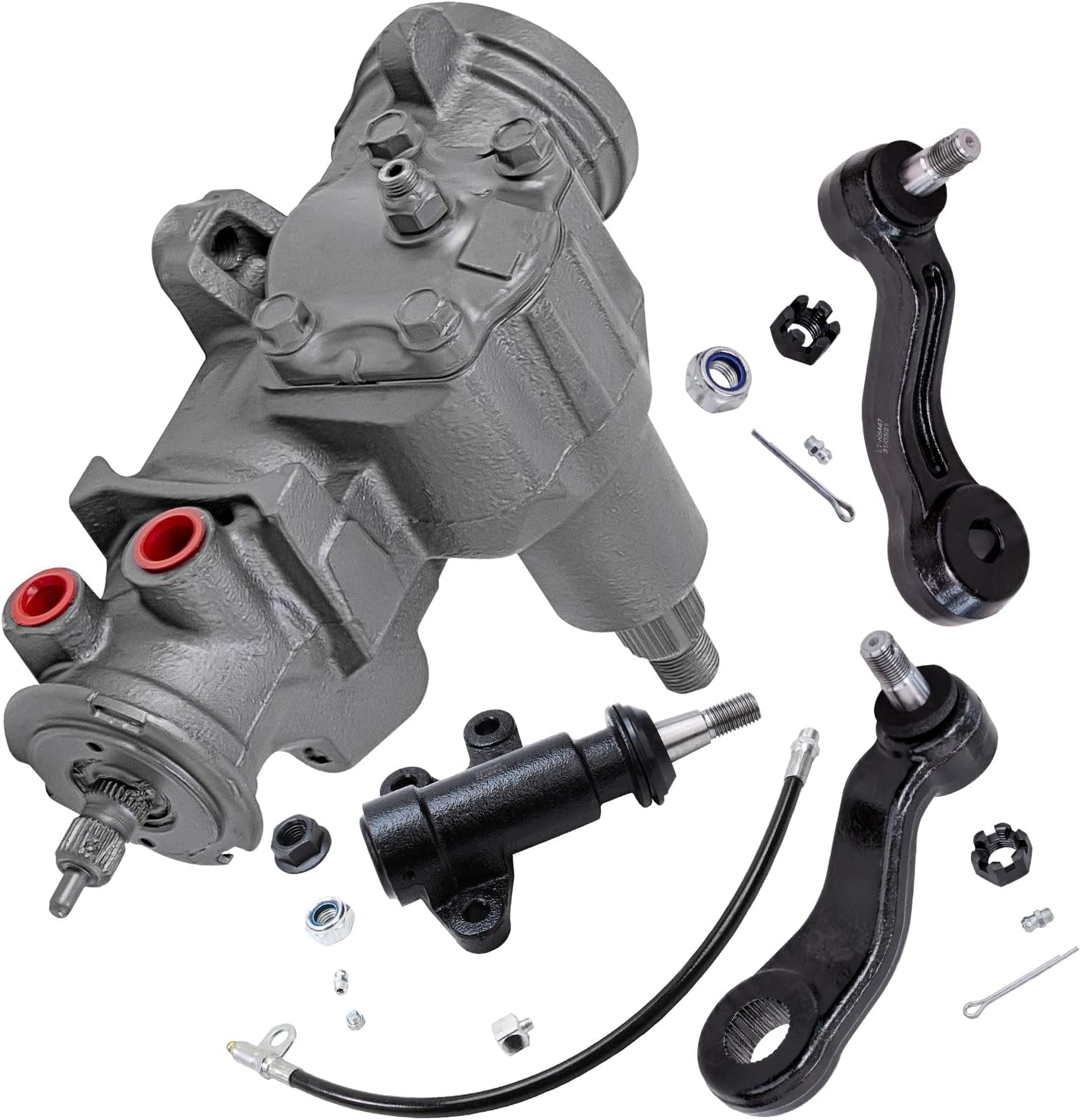 Detroit Axle - Gear Box Kit for Chevrolet Tahoe Blazer GMC Yukon Cadillac Escalade, K1500 K2500 C1500 C2500 Suburban, Power Steering Gear Box, Front Pitman Idler Arm, Idler Arm Bracket Replacement