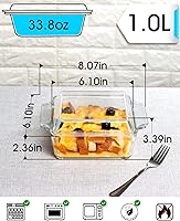 Vista 17 de NUTRIUPS 8x8 Baking Dish Square Casserole Baking Dishes with Glass Cover Glass Casserole Dish with Lid Baking Dish Glass Baking Pan for Baking