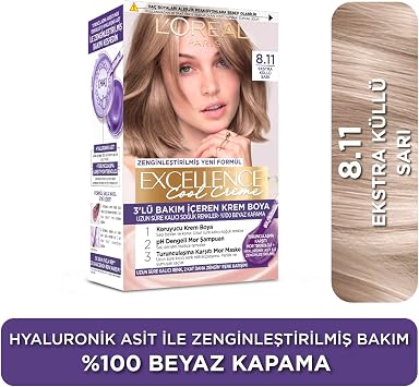 L'Oréal Paris Excellence Cool Creme Hair Dye - 8.11 Extra Ashy Yellow