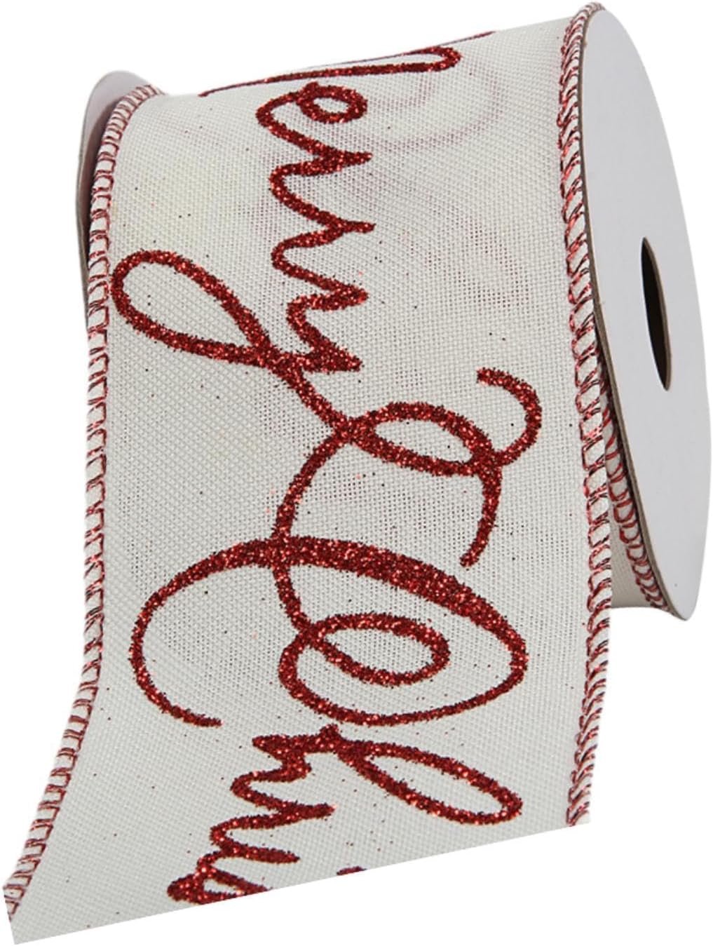 Xmas Ribbon for Gift Wrapping and Crafting 50 Yards 2.5 Inch, Letter