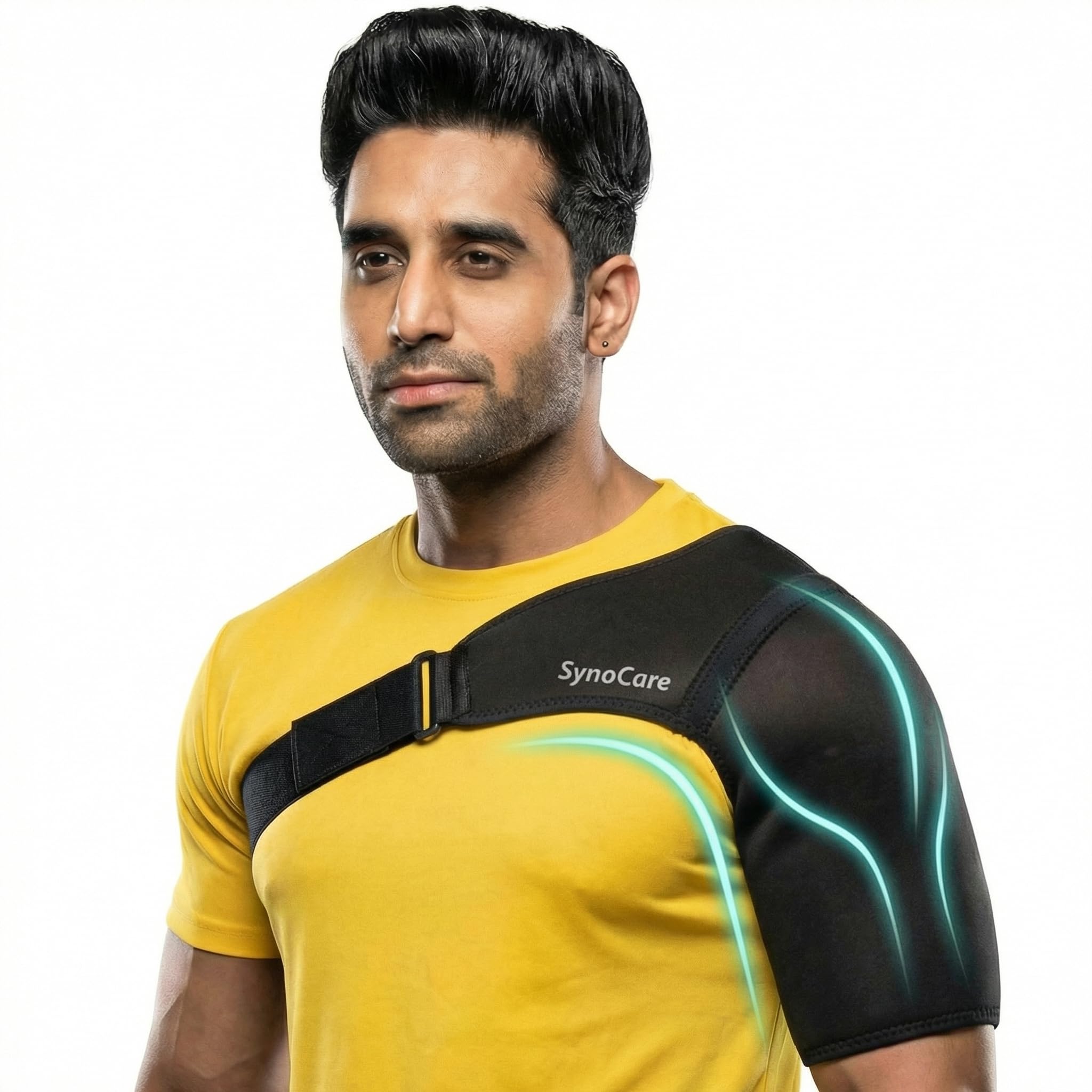 SYNOCARE Universal Shoulder Brace Support for Men & Women | Neoprene Shoulder Strap for Both Left & Right Arm, Compression Sleeve for Torn Rotator Cuff, AC Joint Pain Relief & Dislocated Shoulder-image-9