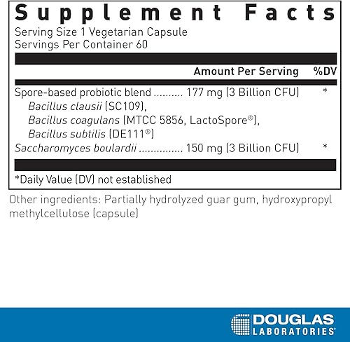 Miniatura 2 de Douglas Laboratories Multi-Probiotic Spore + SBC | Apoyo para la salud gastrointestinal e inmune | 60 cápsulas vegetarianas*