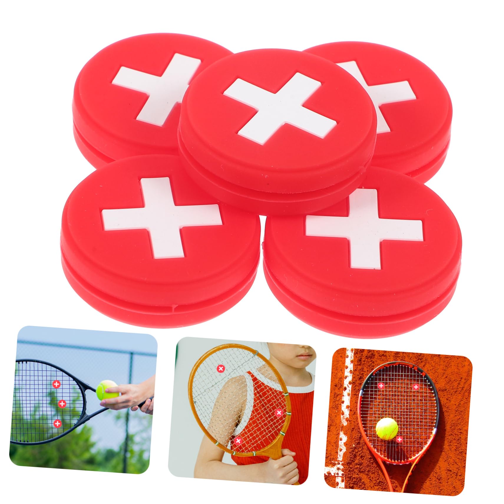 Hemoton Ergonomic Tennis Racket Dampener 5pcs Vibration Absorbers Flag for Racket