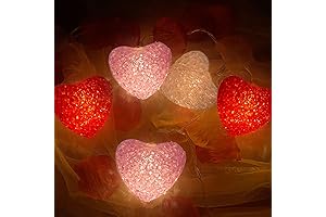 Valentines Day Lights - Romantic Heart String Lights for Valentine's Day Decor