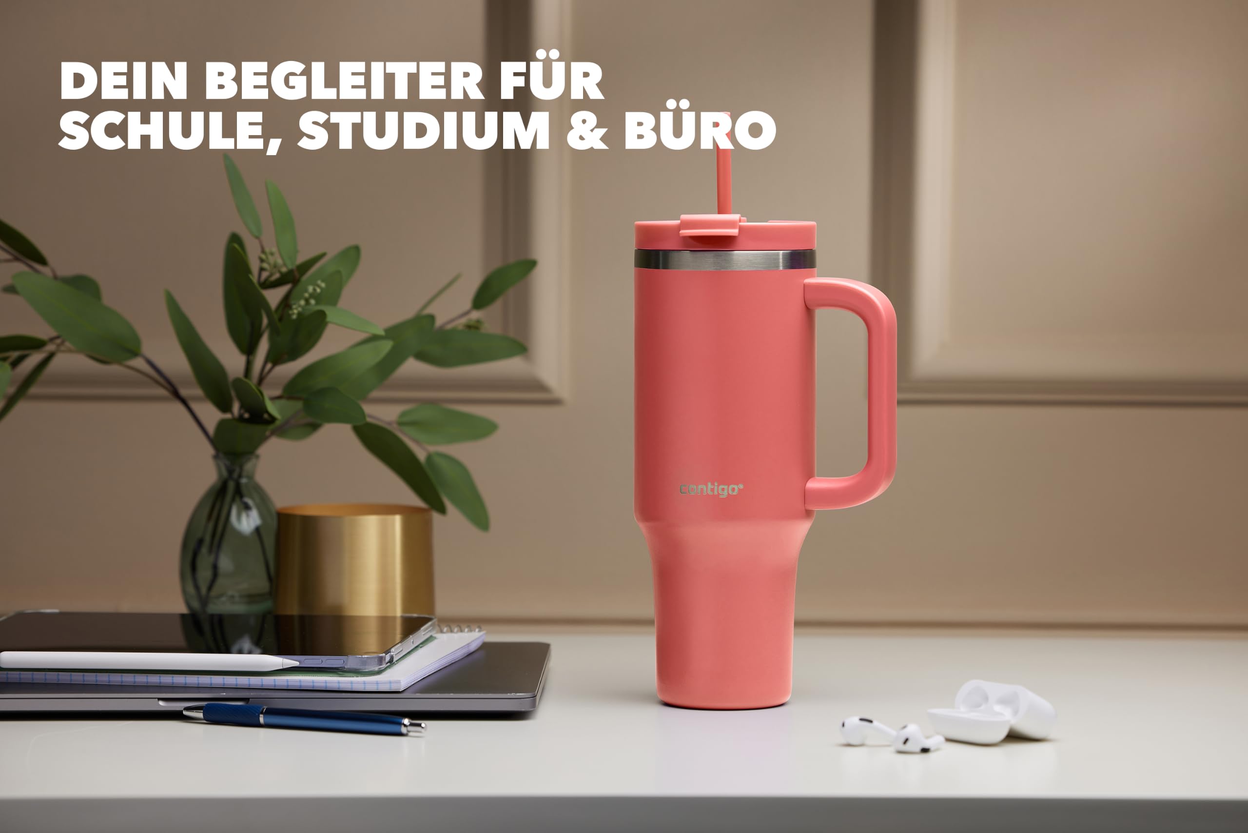 Contigo Streeterville Tumbler Thermobecher | Griff & Strohhalm | 29h kalt – Ansicht 11