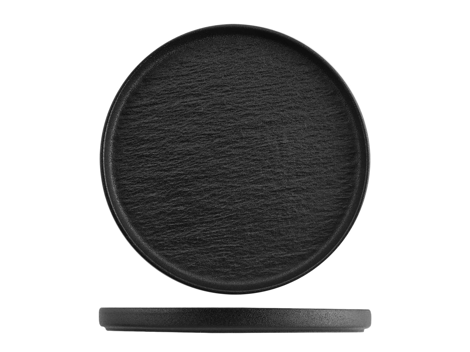 H&H -Skin Set of 3 High Quality Porcelain Plates Diameter 25.5 cm Black Serving Plates Presentation Plates Professional Ho.re.ca