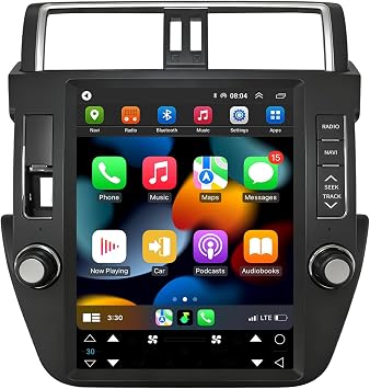 Car Radio Stereo for Toyota Land Cruiser Prado 2014 2015 2016 2017, 12.1 inch Touchscreen Wireless Carplay & Android Auto Tesla Style Headunit Upgraded with Bluetooth GPS Navi SWC WiFi FM DSP Camera