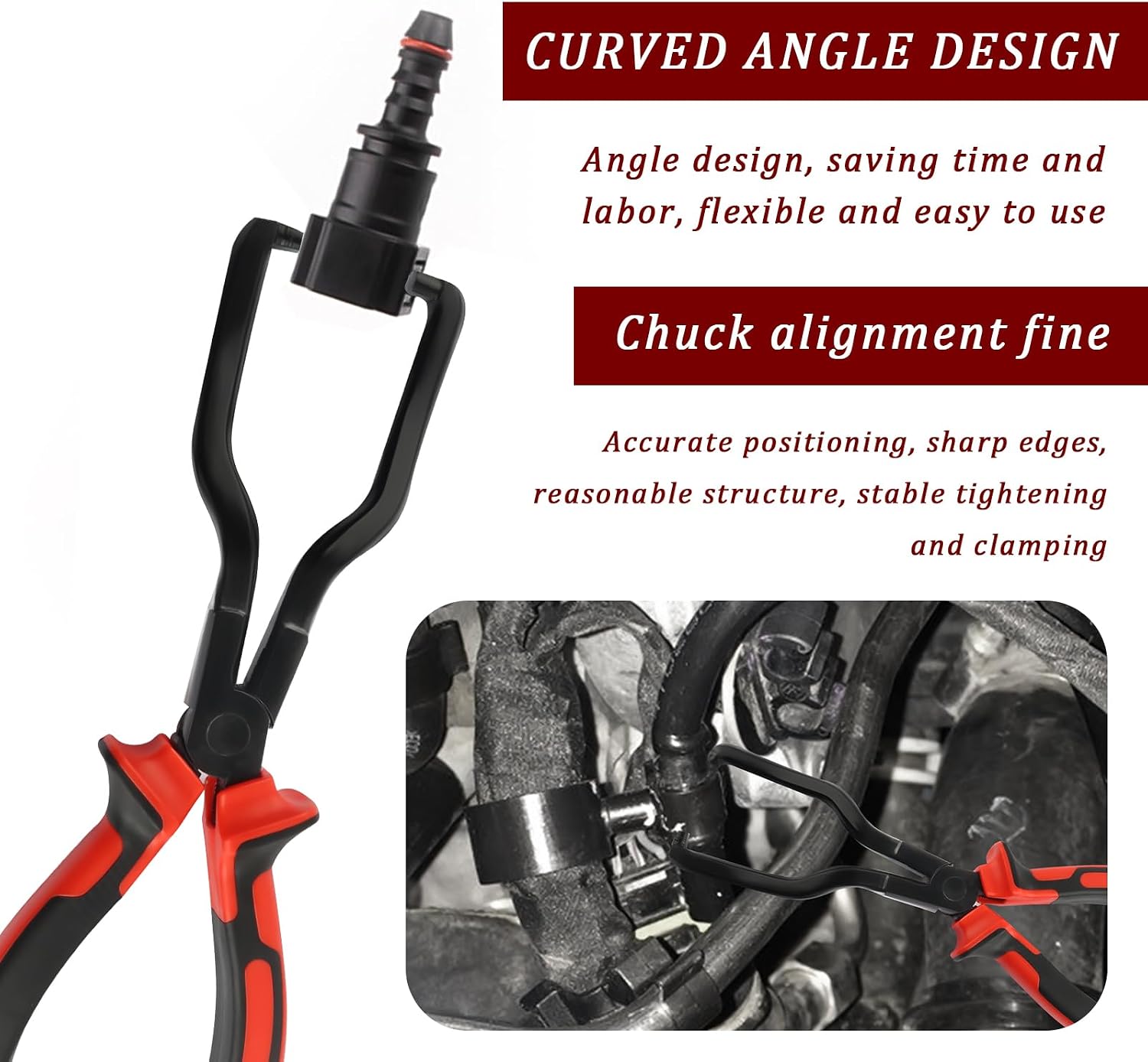 Fuel Line Disconnect Tool with Rubber-Coated Handle,Wider Range Fuel Line Pliers Quickly Remove FFuel Line Clamp,Universal Fuel Line Removal Tool for Cars,Trucks,SUVs