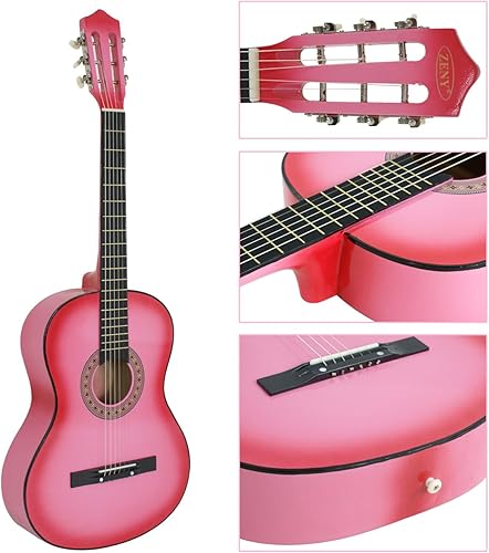Miniatura 8 de Smartxchoices - Guitarra acústica de 6 cuerdas de 38 pulgadas con correa para la bolsa de transporte, juego de cuerdas extra para principiantes,