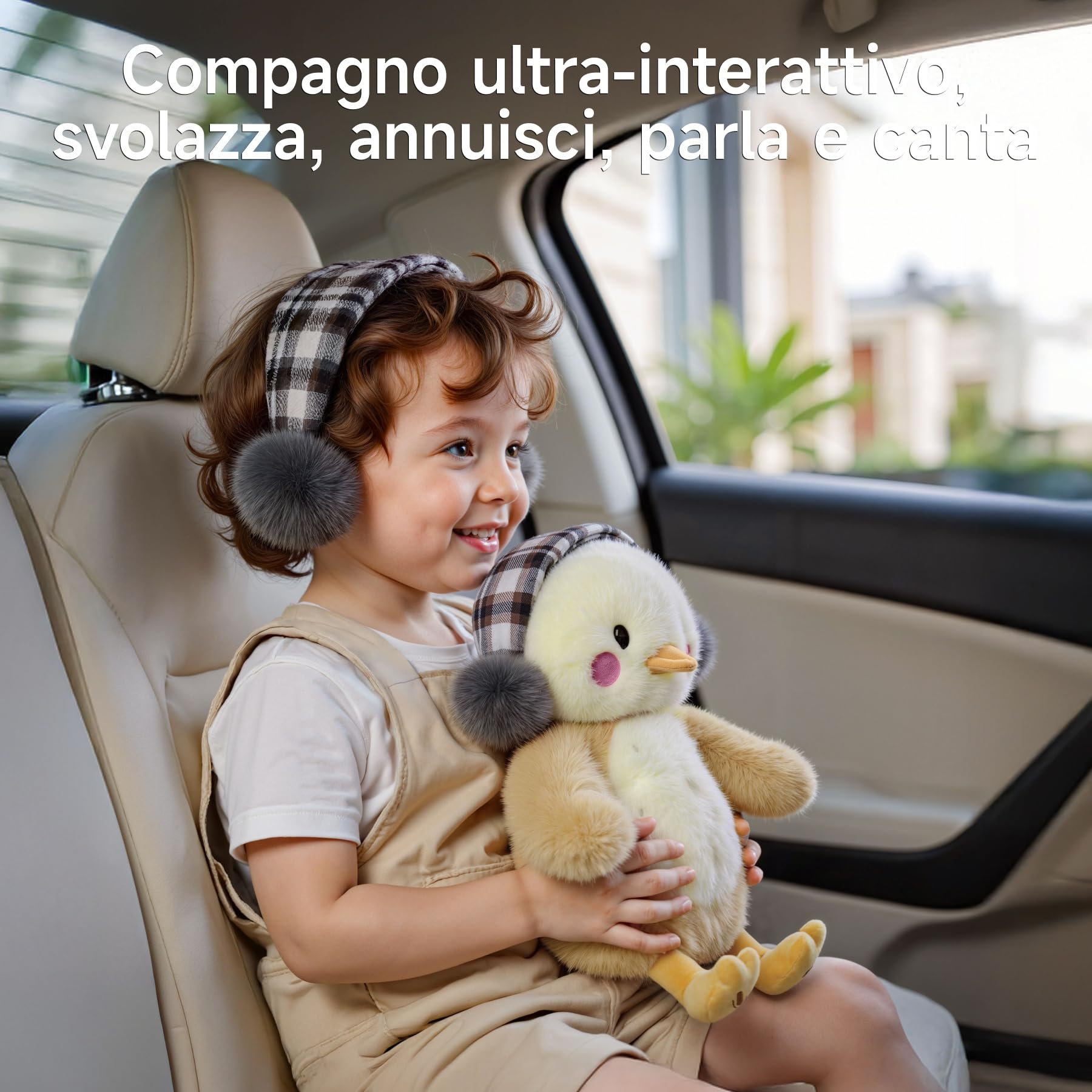 TUMAMA KIDS Giocattoli Pulcino Che Balla e Ripete, Peluche Interattivo Pollo Parlante Paperella, Elettronico Giocattolo Coccoloso, Copia Parlano, 6 Musica, Dire Abbracciami & Baciami per 3 4 5 8 Anni