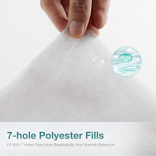Miniatura 5 de KAKABELL Edredón alternativo de plumón tamaño California King para todas las estaciones, relleno de edredón negro de microfibra suave con 8 pestañas