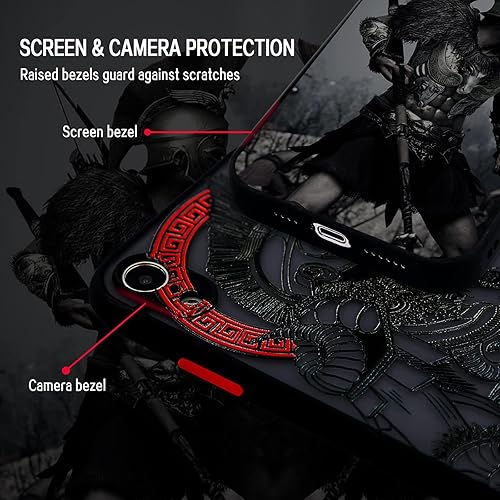 Vista 76 de Cool Gladiator - Funda para teléfono con relieve 3D, compatible con iPhone 12 Pro, funda transparente esmerilada a la moda Gladiador