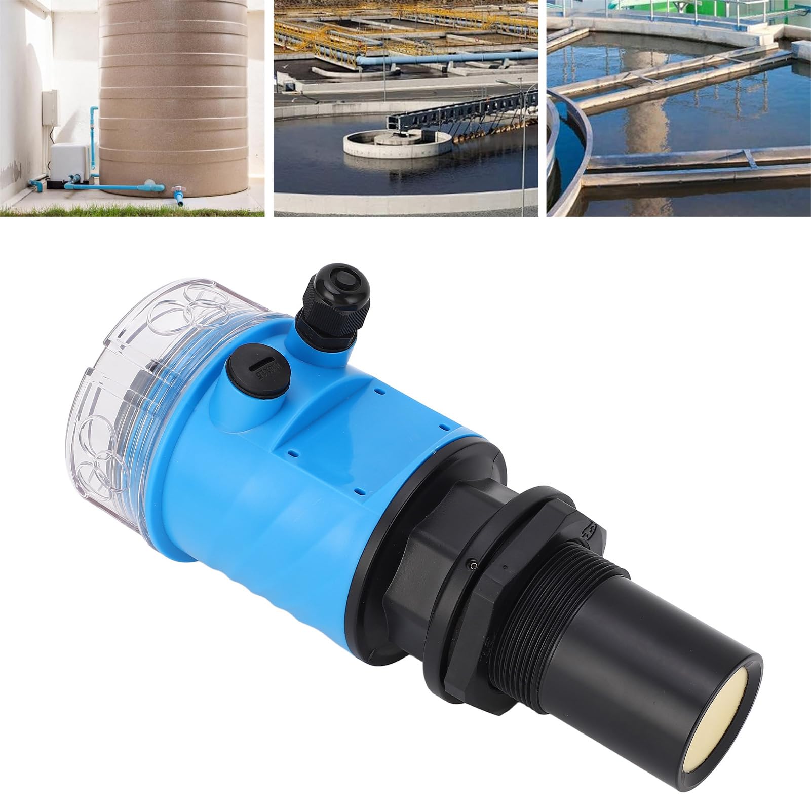 Pyhodi Sensore di Livello 'Acqua Ad Ultrasuoni, Display a LED Trasmettitore Misuratore di profondità del Liquido 4-20 MA per Serbatoio 'Acqua, Misuratore di Livello della profondità del