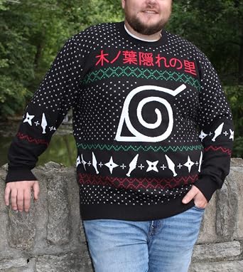 Ripple Junction Naruto Shippuden Christmas Holiday Anime Adult Crew Neck Sweater Officially Licensed