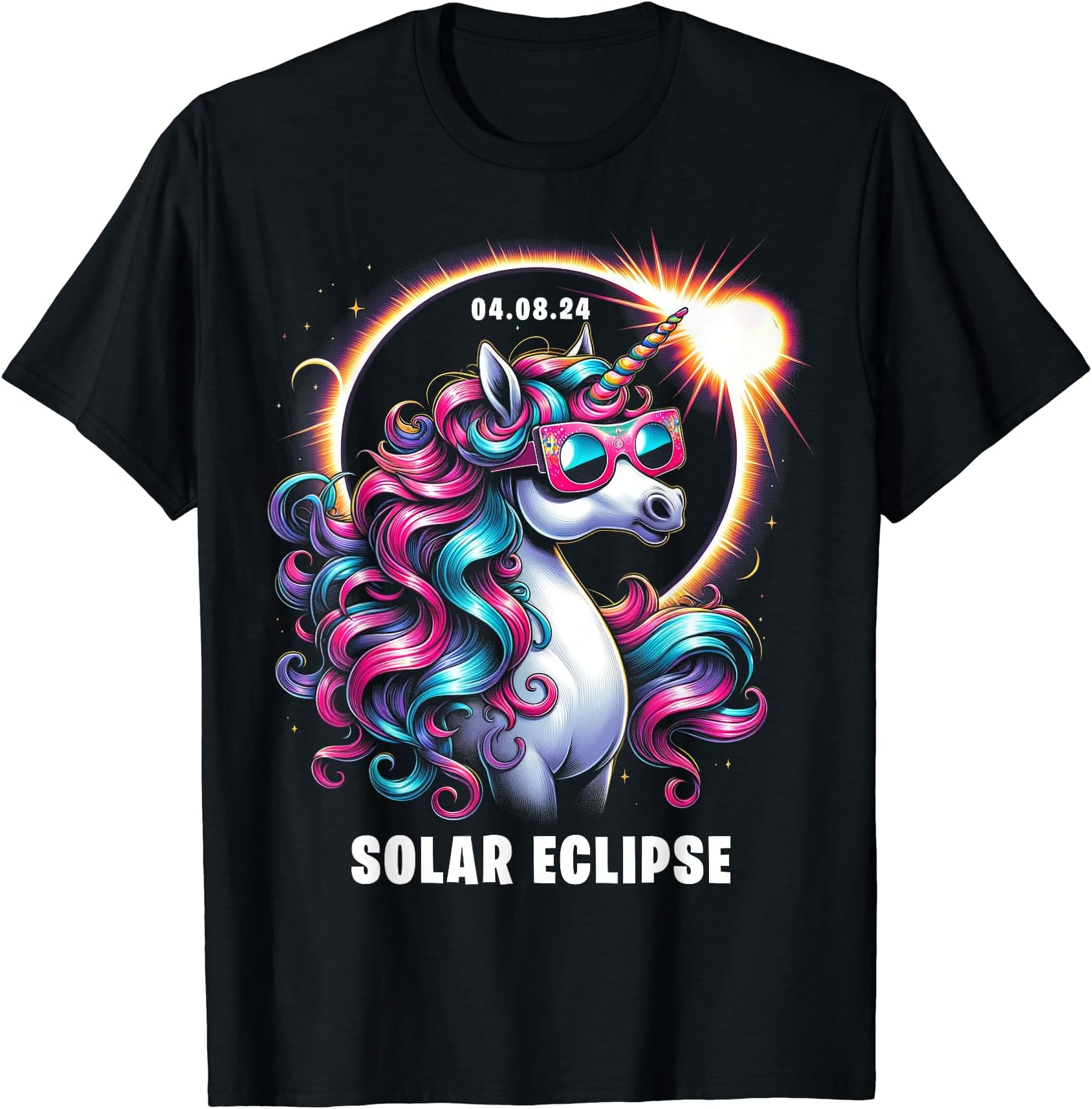 Solar Eclipse 2024 Shirt Total Eclipse April 8th 24 Unicorn T-Shirt