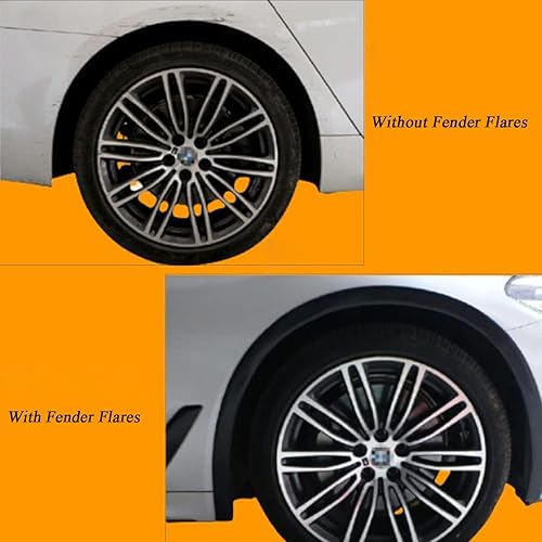 Miniatura 6 de TuTuYa Guardabarros para guardabarros, 4.9 pies/4.9 ft, extensión universal para guardabarros de rueda de automóvil, bengalas de moldura para