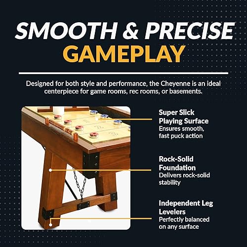 Miniatura 3 de Hathaway Cheyenne - Mesa de tejo de 12 pies para sala de juegos de arcada familiar, con campo de juegos recubierto de poliéster, marcador y gabinete