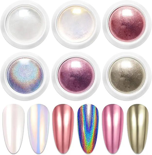 Chrome Nail Powder - Rose Gold Champagne Mirror Effect for Nail Art