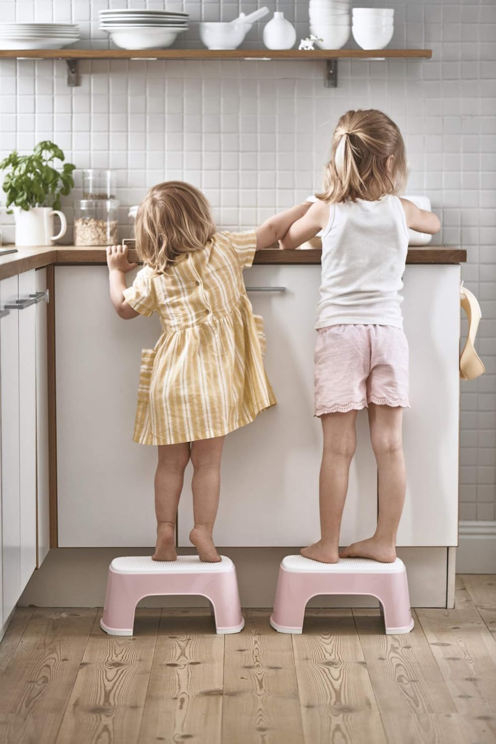 BabyBjörn Step Stool, Powder Pink/White (Pack of 2)