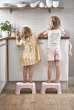 BabyBjorn Step Stool, Powder Pink/White