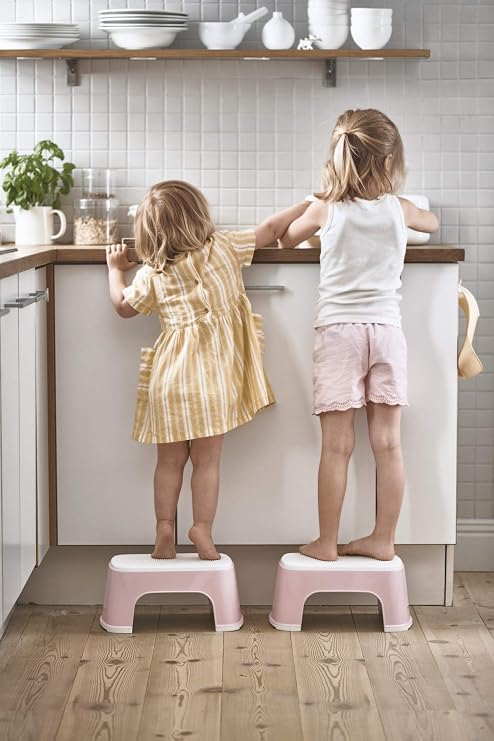 BabyBjorn Step Stool, Powder Pink/White
