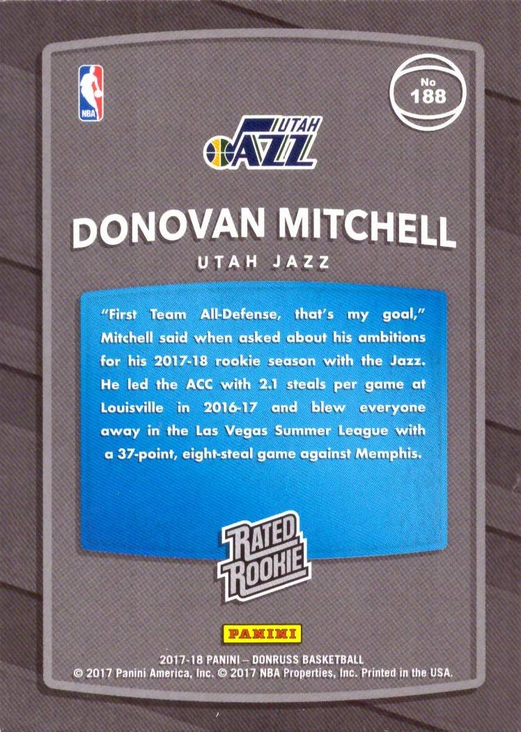 Amazon.com: 2017-18 Panini Donruss Basketball #188 Donovan