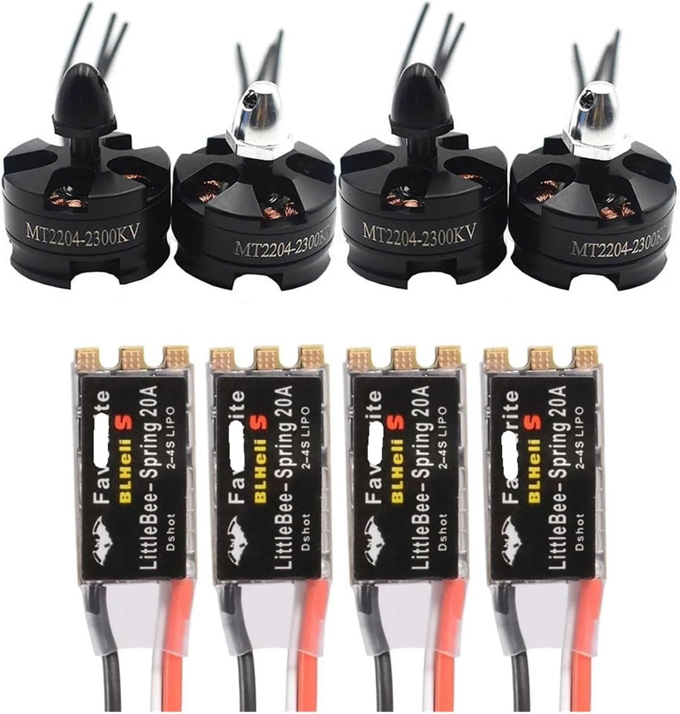 EJRNPWRF MT2204 2300KV 2204 CW/CCW Brushless Motor & FVT Littlebee 20A BLHeli-s Spring ESC for FPV Racing Quad Motor FPV Multicopter(Motor and ESC Set)