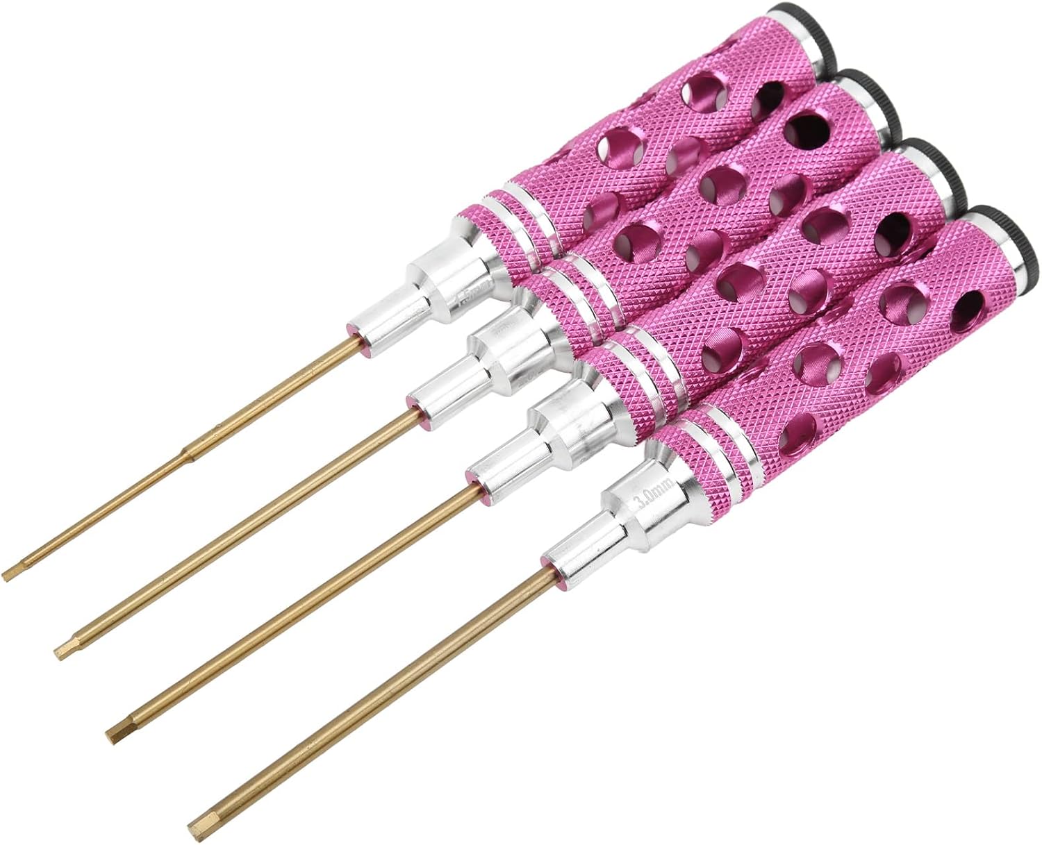 RC Hex Driver Wrench Set 1.5mm 2.0mm 2.5mm 3.0mm | Aluminum Alloy Screwdriver for RC Cars/Boats/Aircraft | 4Pcs Low - Weight Tool Kit with Secure Grip Handle (Purple)