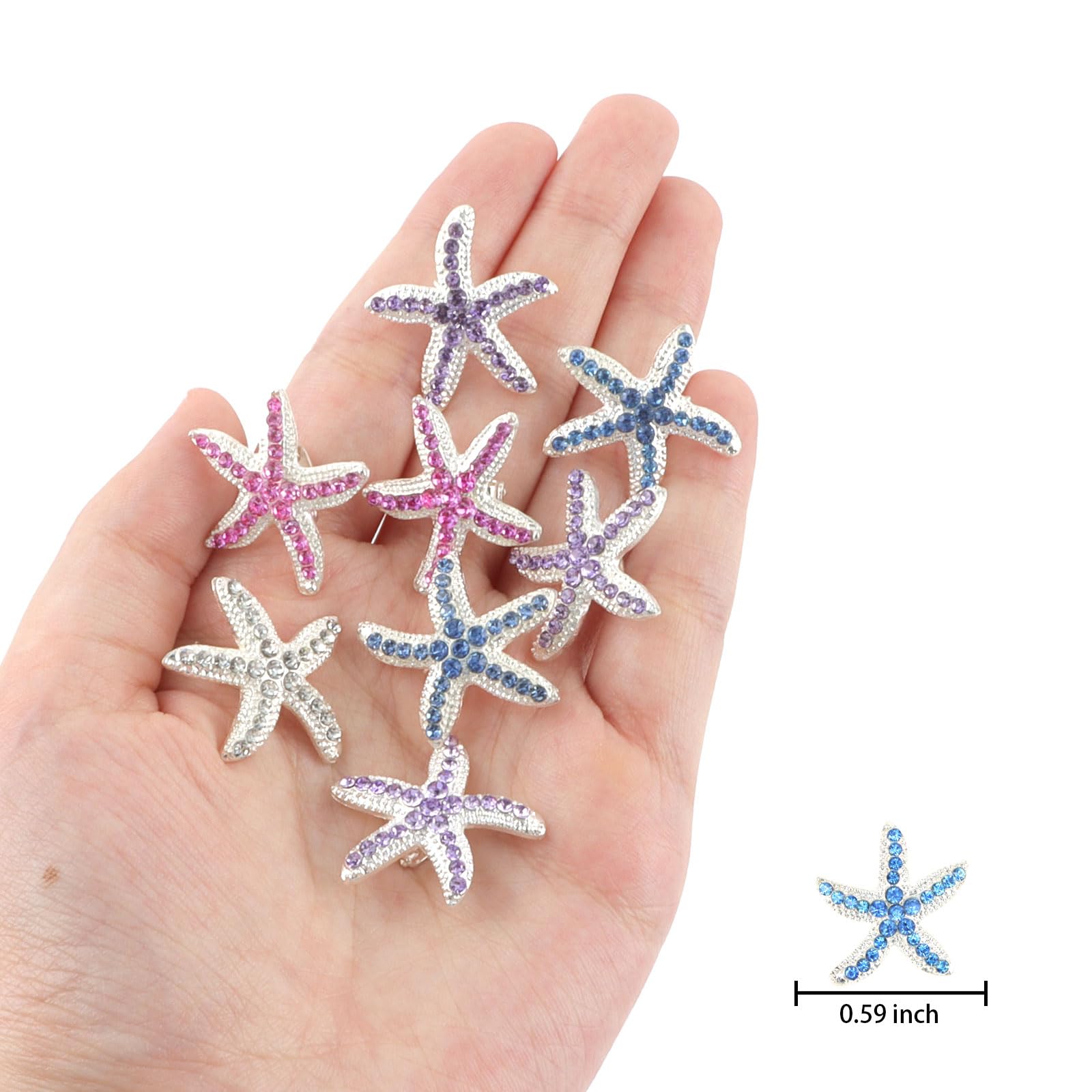 Pink Starfish Rhinestone Hair Clip S162b712aff8f4429bd1f4bac55a31  main image 2