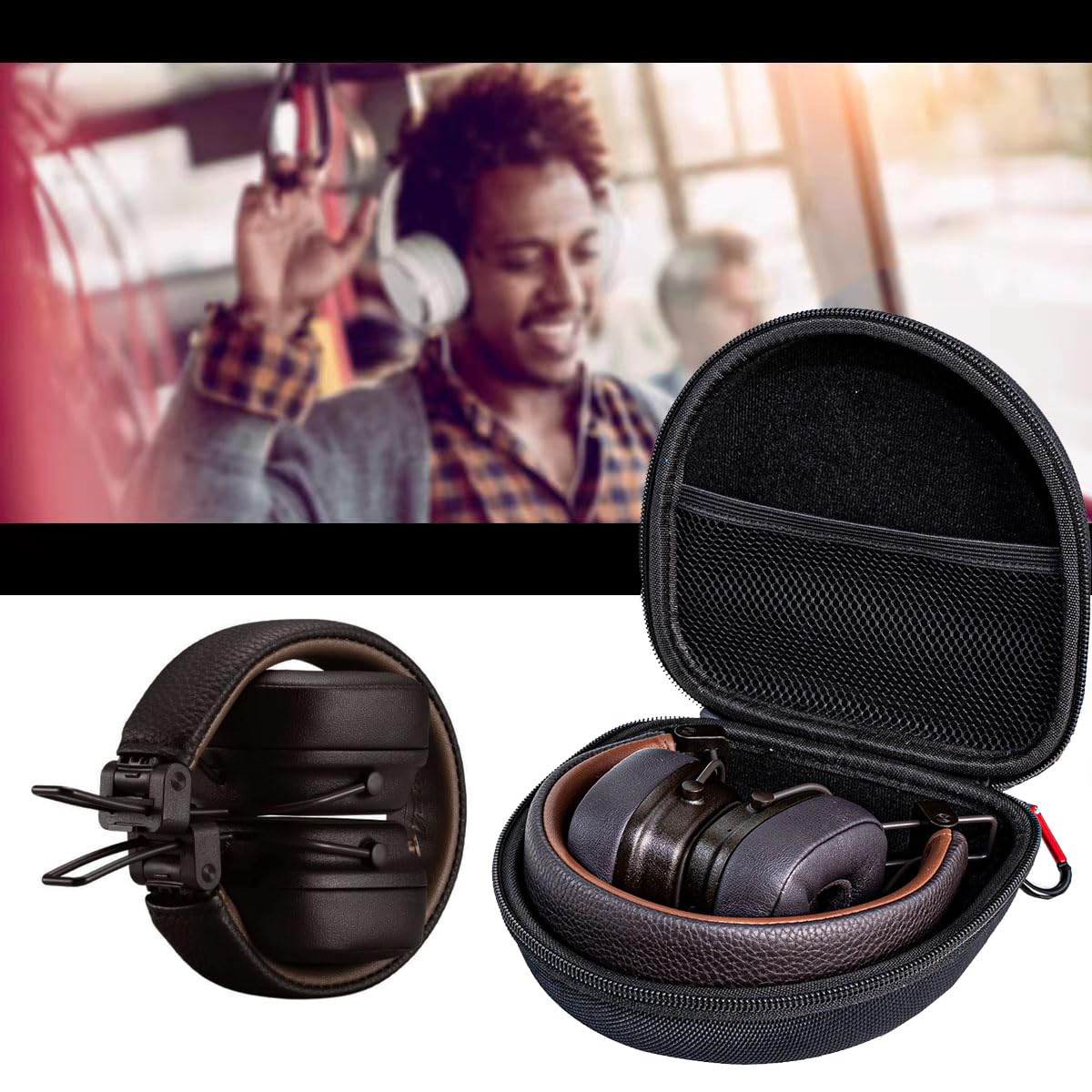 Amazon | オンイヤーBluetoothヘッドホンケース収納キャリーバッグ