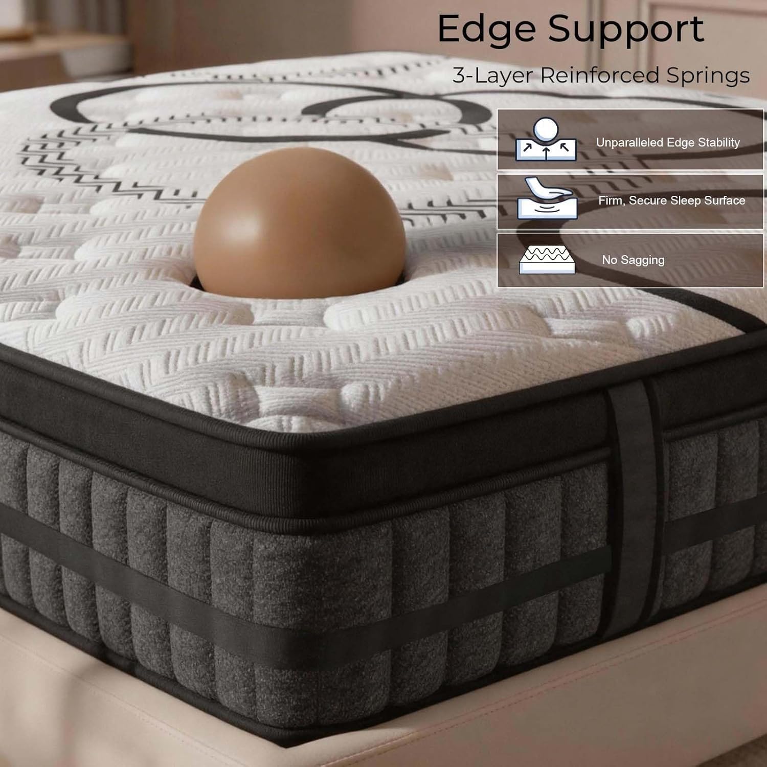 King Size Mattress 14 Inch Hybrid Mattresses King with Memory Foam&Pocket Springs for Motion Isolation, Breathable & Cooling Comfort, Medium Firm Support, Fiberglass Free, 365-Night Trial