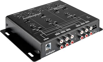 Audiopipe 3-Way Active Crossover with Bandpass Filter (XV-3-V15BP), Multiplier Switch, Compact, Power LED Indicator, Subwoofer Bass Boost, Custom Installation, Remote Bass Knob