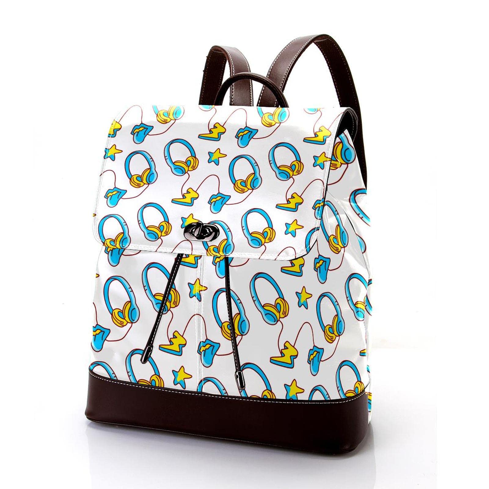 Retro paski boho mini sztuczna skóra plecak torebka, damski plecak torebka torba szkolna, Wielokolorowy 11