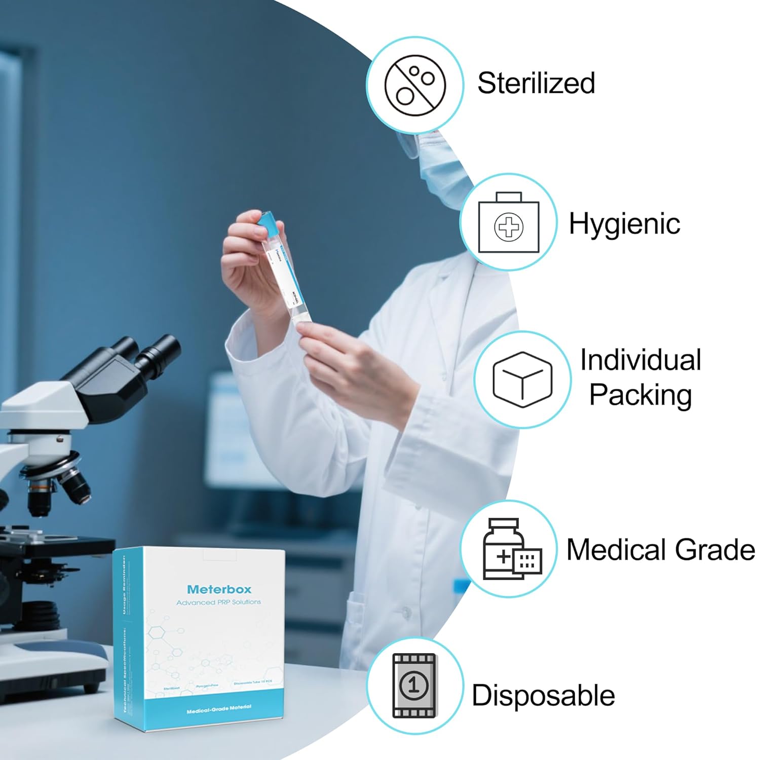 10ml PRP Tubes for PRP Systerm, ACD and Gel Glass Tube, Individually Wrapped Box of 10 - Image 4