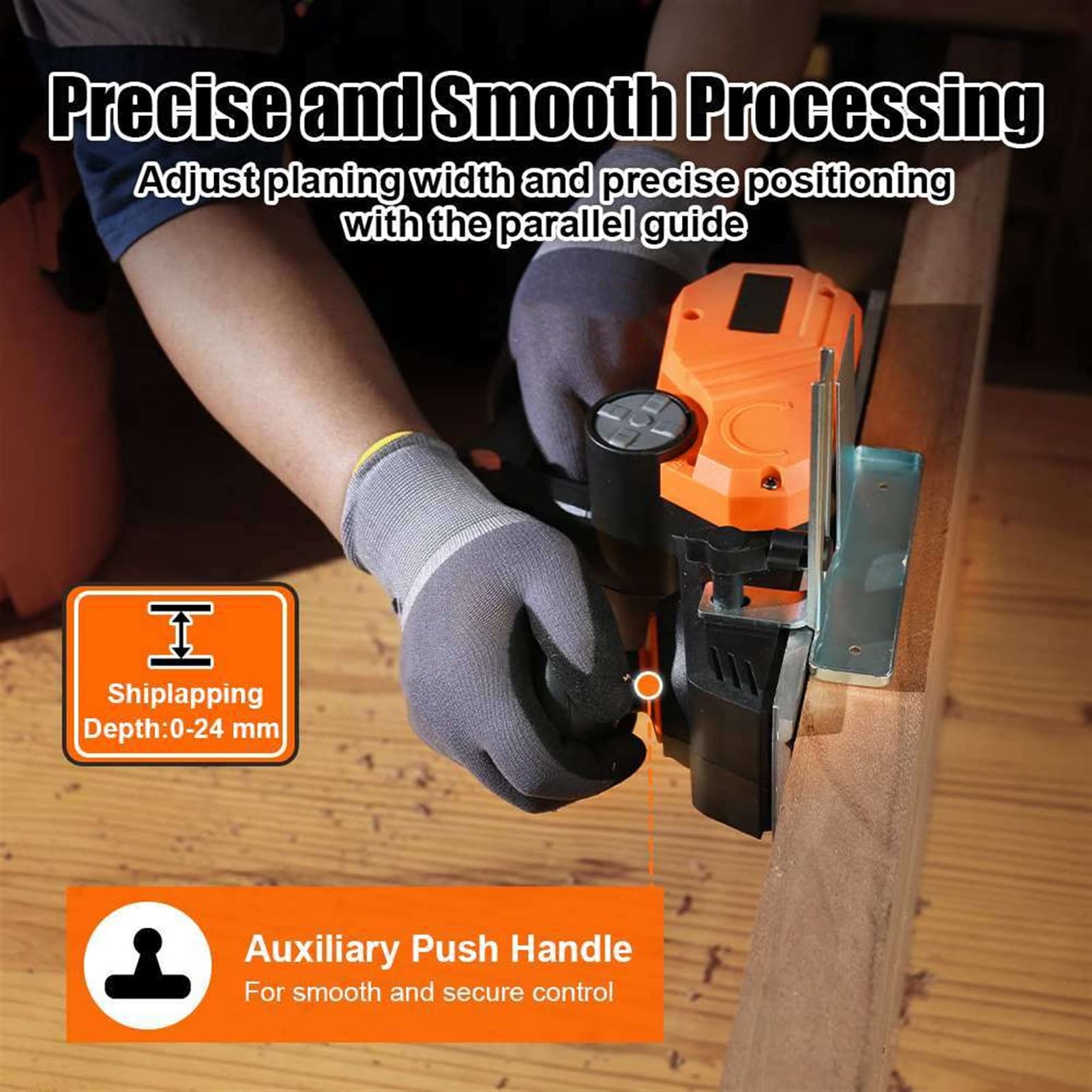 7.5-amp 900W Electric Planer 14500RPM 82mm Taglio di Legno Palmare Potente Strumento Potente con profondità di Taglio Regolabile da 3 mm YIJIAN (Size : -EU)
