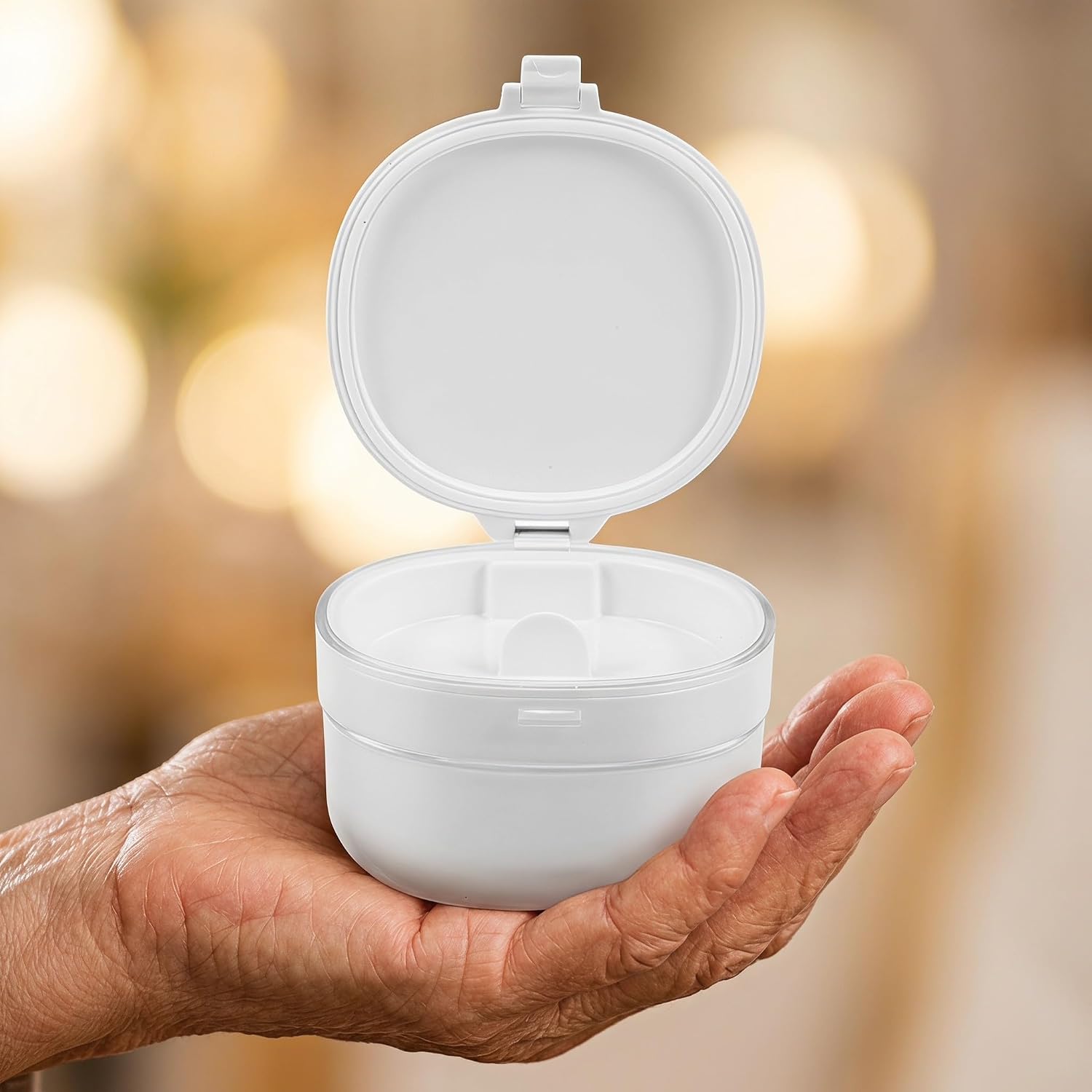 Dental Retainer Case Double Layer Plastic Soaking Box for Travel