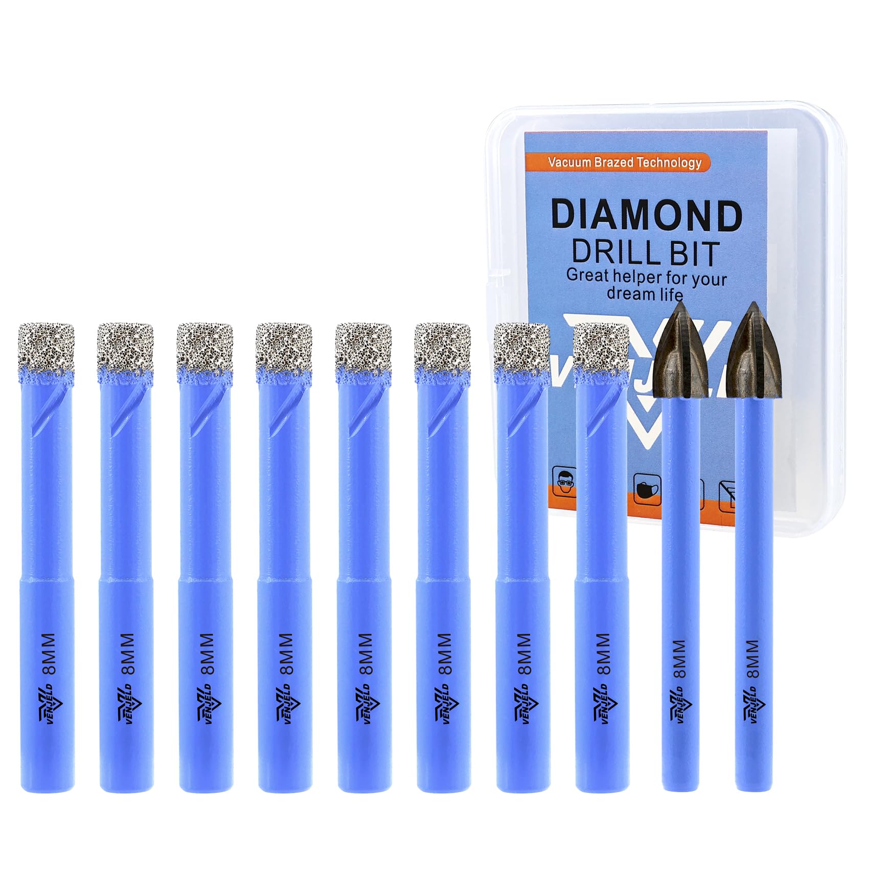 VENJELD Dry Diamond Drill Bits Set