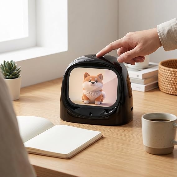 AI Desk Robot Companion, ABS Interactive (Black)