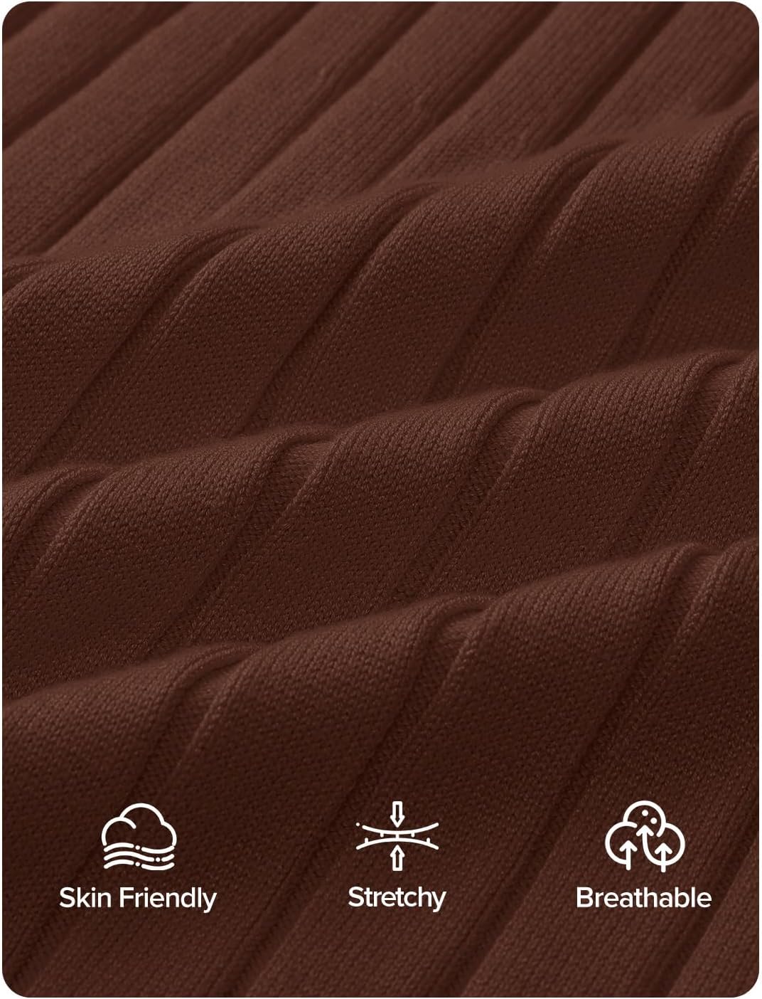 ZESICA Women's 2026 Spring Sweater Dress Long Sleeve V Neck Ribbed Knit Party Cocktail Bodycon Maxi Dresses - Image 7