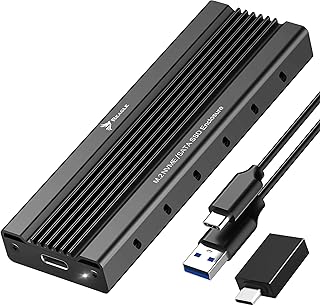 Reagle Obudowa M.2 NVMe i SATA SSD - aluminiowa, USB 3.2 Gen 2, 10 Gb/s, Plug & Play, kompatybilna z Windows & Mac, do 223...