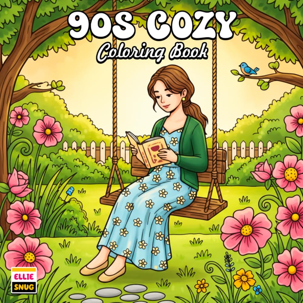 90s Cozy Coloring Book: Warm Retro Scenes, Cozy Spaces, and Relaxing Everyday Moments