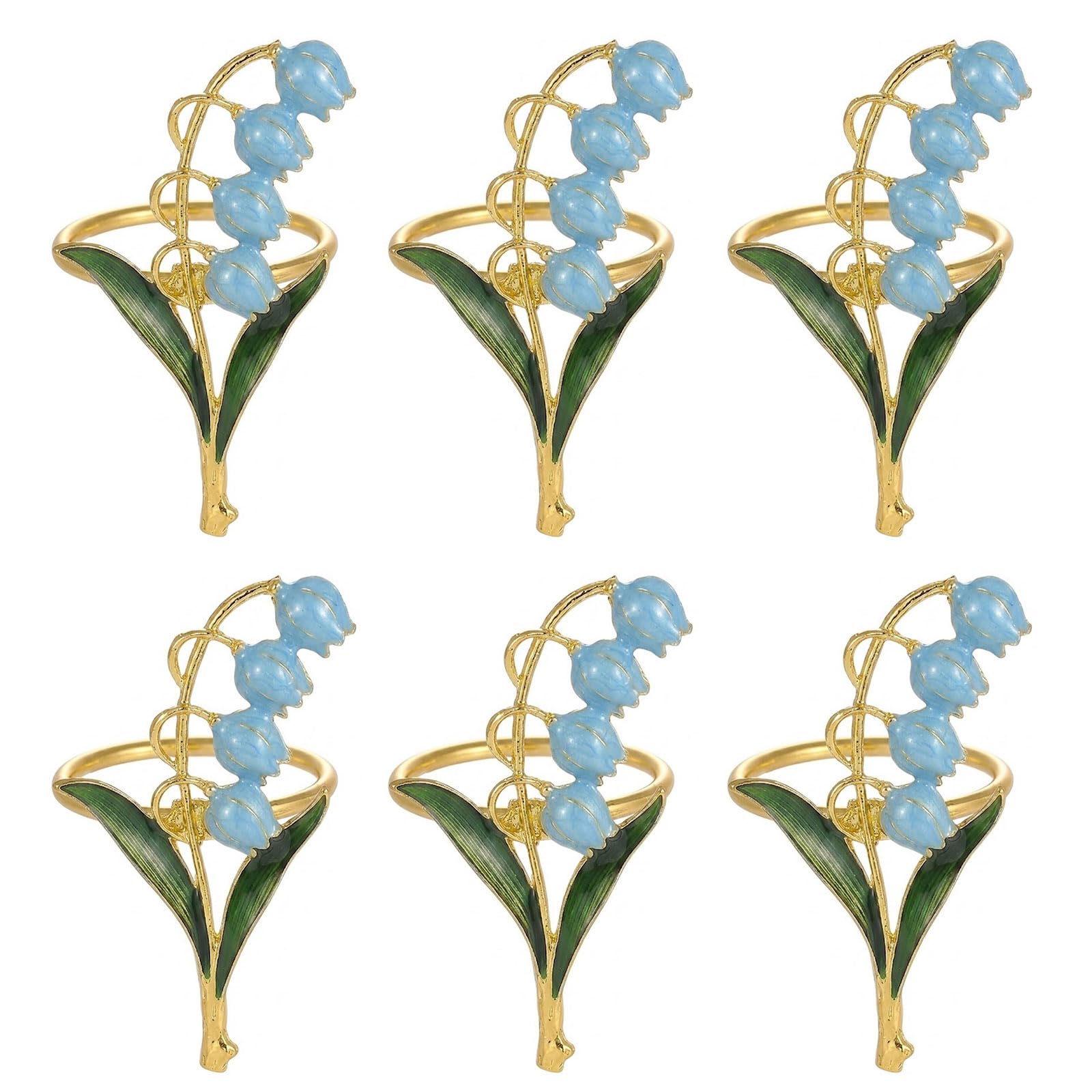 Of 6 Elegant Metal Napkin Rings Delicate Serviette Buckles Tableware Decoration for Dining Parties and Weddings Metal Napkin Circlets
