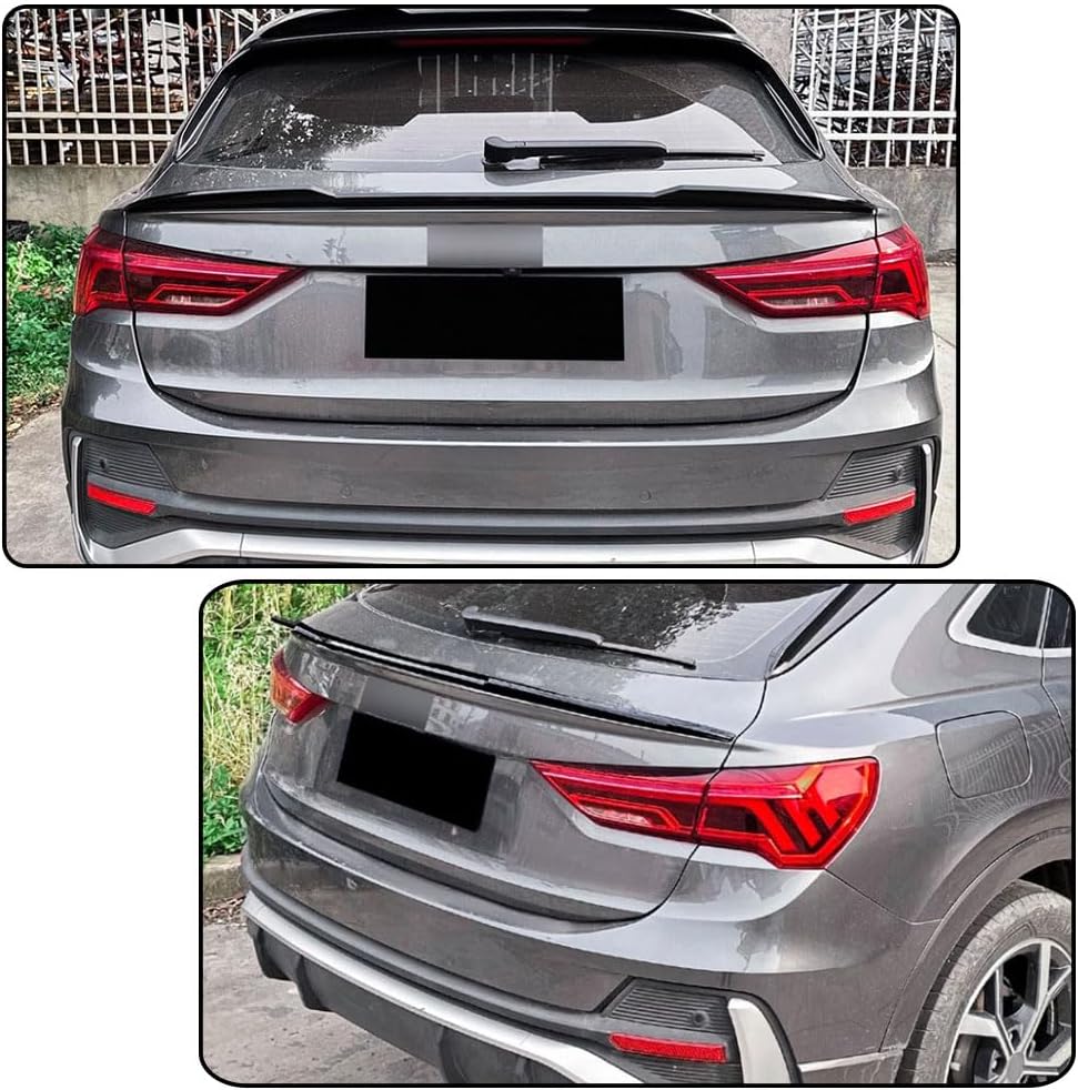 Gloss Black Rear Middle Spoiler Compatible with Audi Q3 F3 Sportback 2019-2025 ABS Car Tail Trunk Mid Center Splitter Lip Factory Outlet