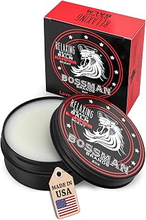 Bossman Relaxing Beard Balm - Beard Tamer, Relaxer, Thickener and Softener Cream - Made in USA (Hammer Scent)